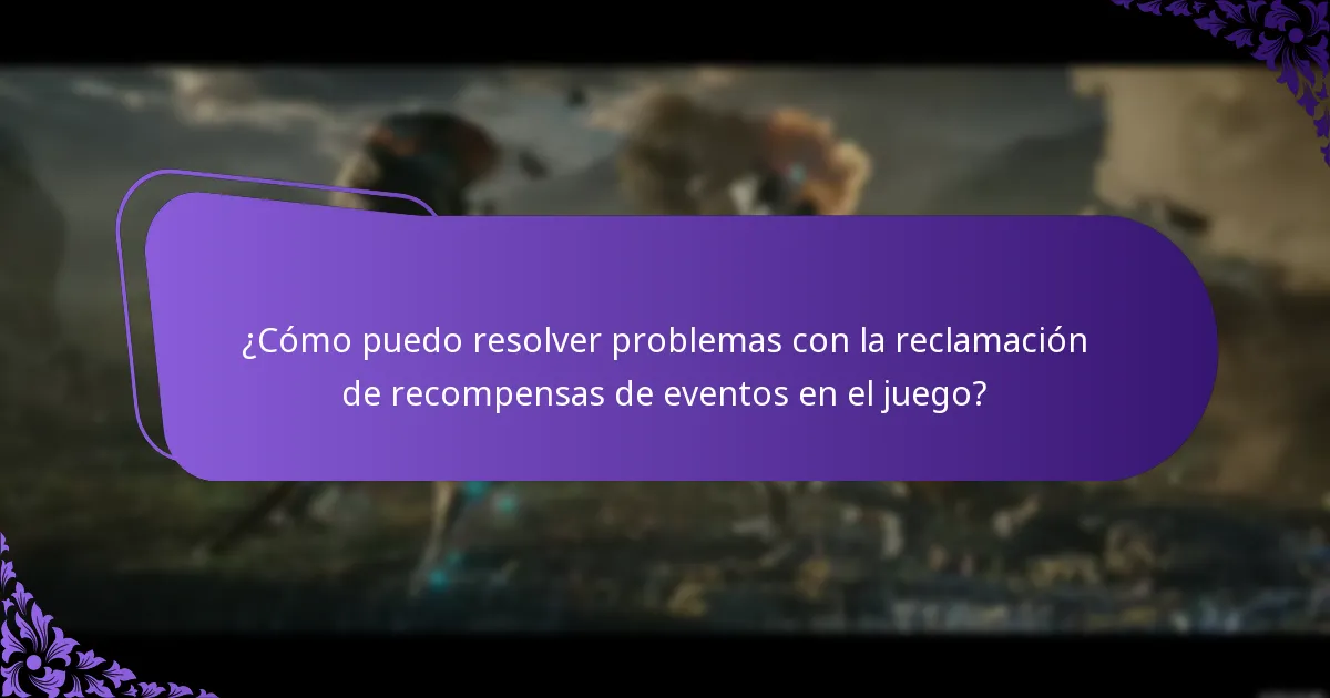 ¿Cómo puedo resolver problemas con la reclamación de recompensas de eventos en el juego?
