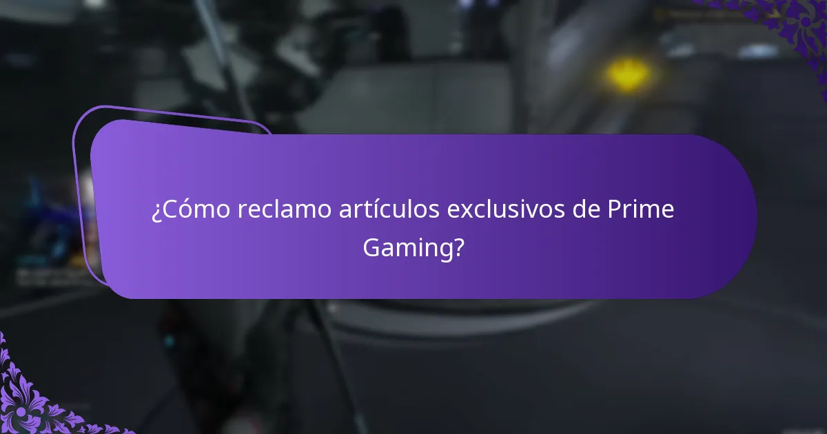 ¿Qué artículos exclusivos están disponibles a través de Prime Gaming?