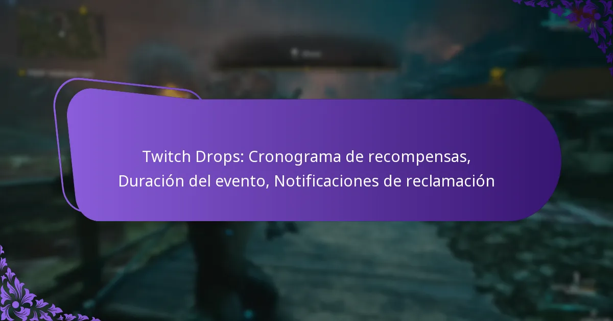 Twitch Drops: Cronograma de recompensas, Duración del evento, Notificaciones de reclamación